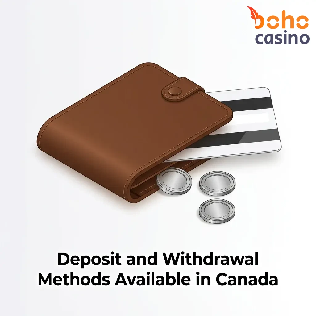Canadian casino payment methods including Interac, Bitcoin, Ethereum, and other crypto options for deposits and withdrawals