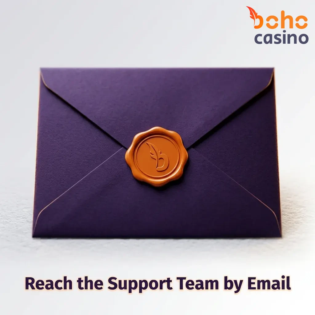 Boho Casino email support contact method for documentation, KYC verification, and formal inquiries with 24-hour response time.