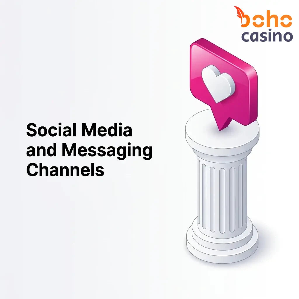Boho Casino social media and messaging channels for Canadian player support on platforms like Facebook and Instagram