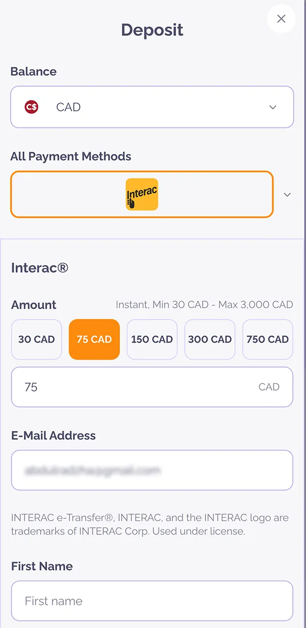 Choose your preferred method of depositing funds into your Boho Casino account.