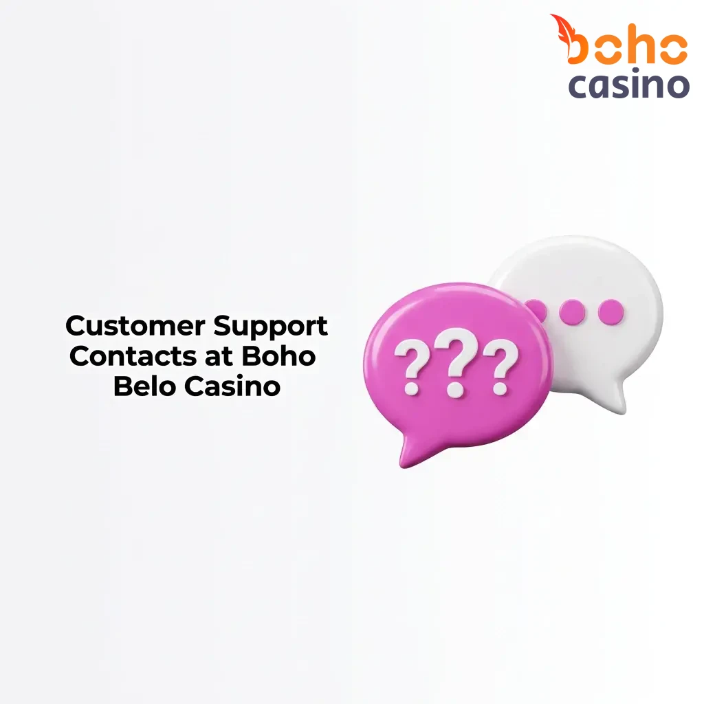 24/7 customer support options at Boho Casino including live chat, email, and FAQ help centre for Canadian players.
