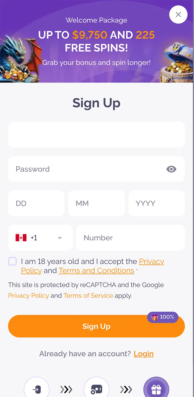 Please check that the details you have entered when registering with Boho Casino are correct.