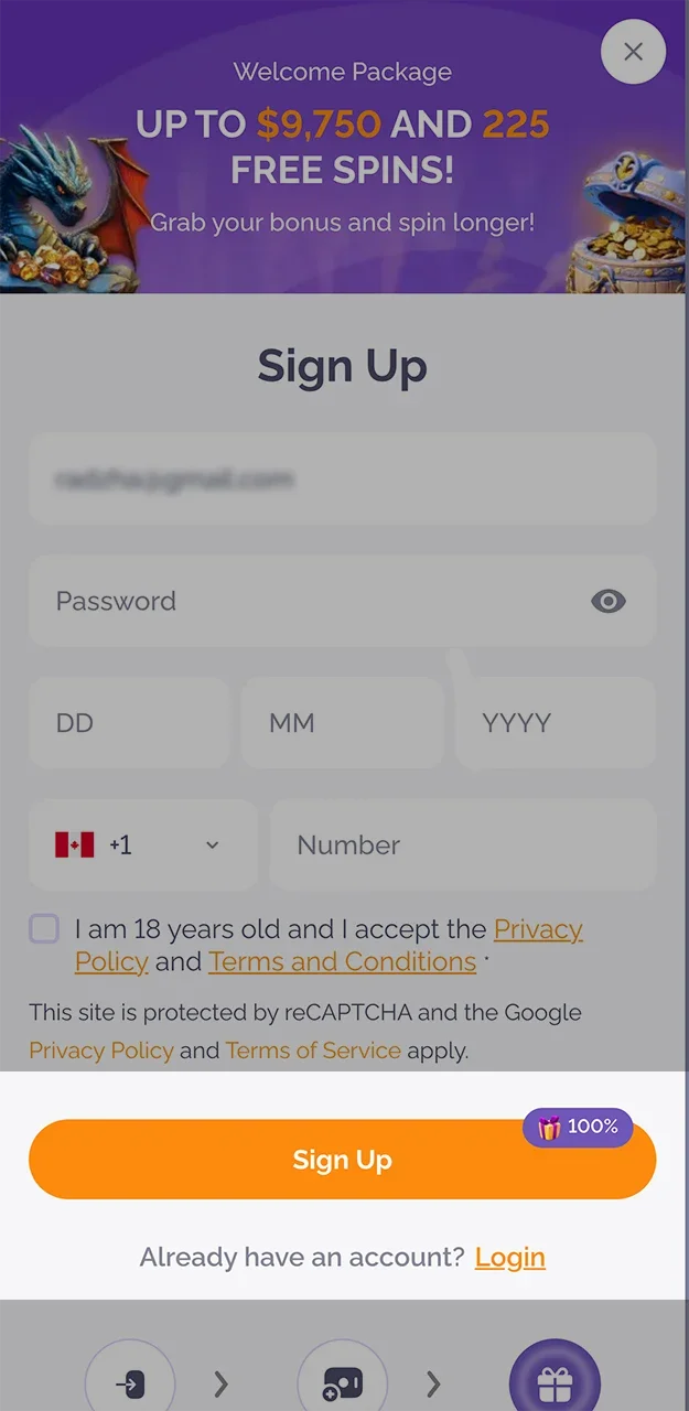 Confirm your registration on the Boho Casino website and start winning.