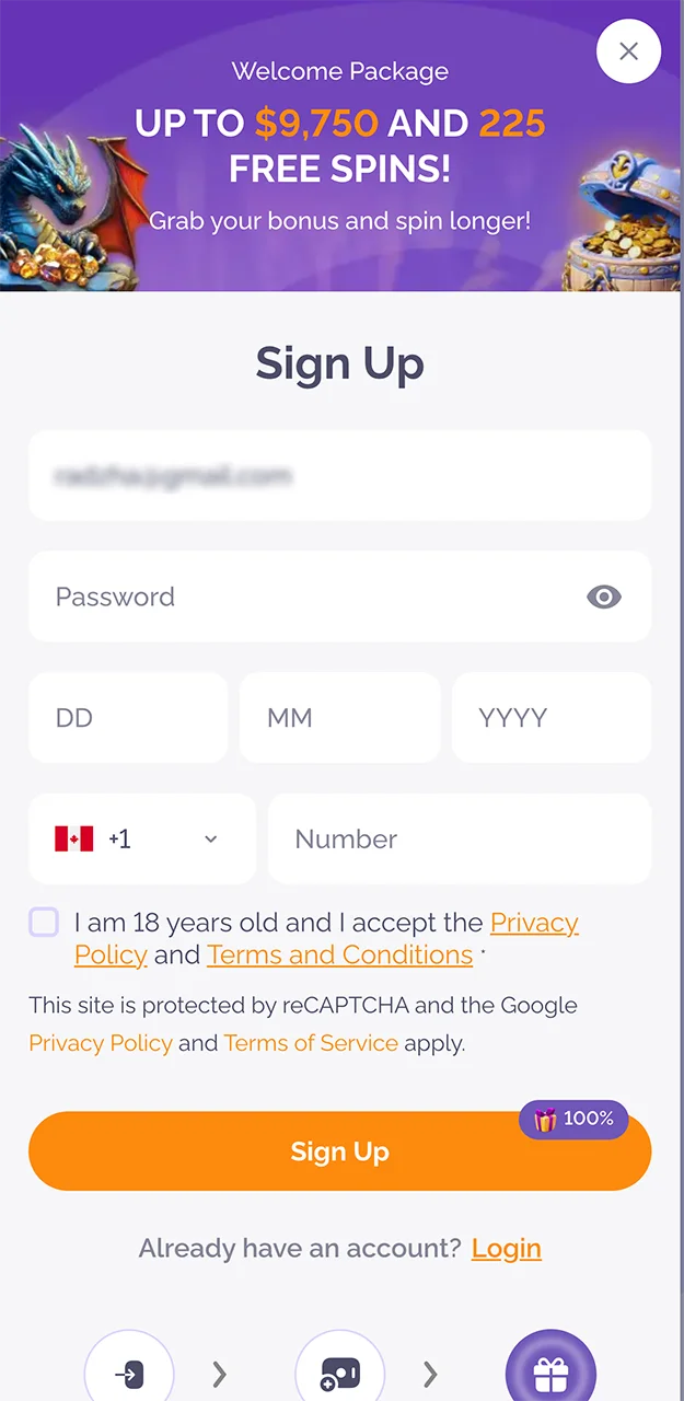 Please ensure you provide accurate details when registering an account with Boho Casino.